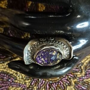 Artisan Purple and 925 Silver Women's Ring